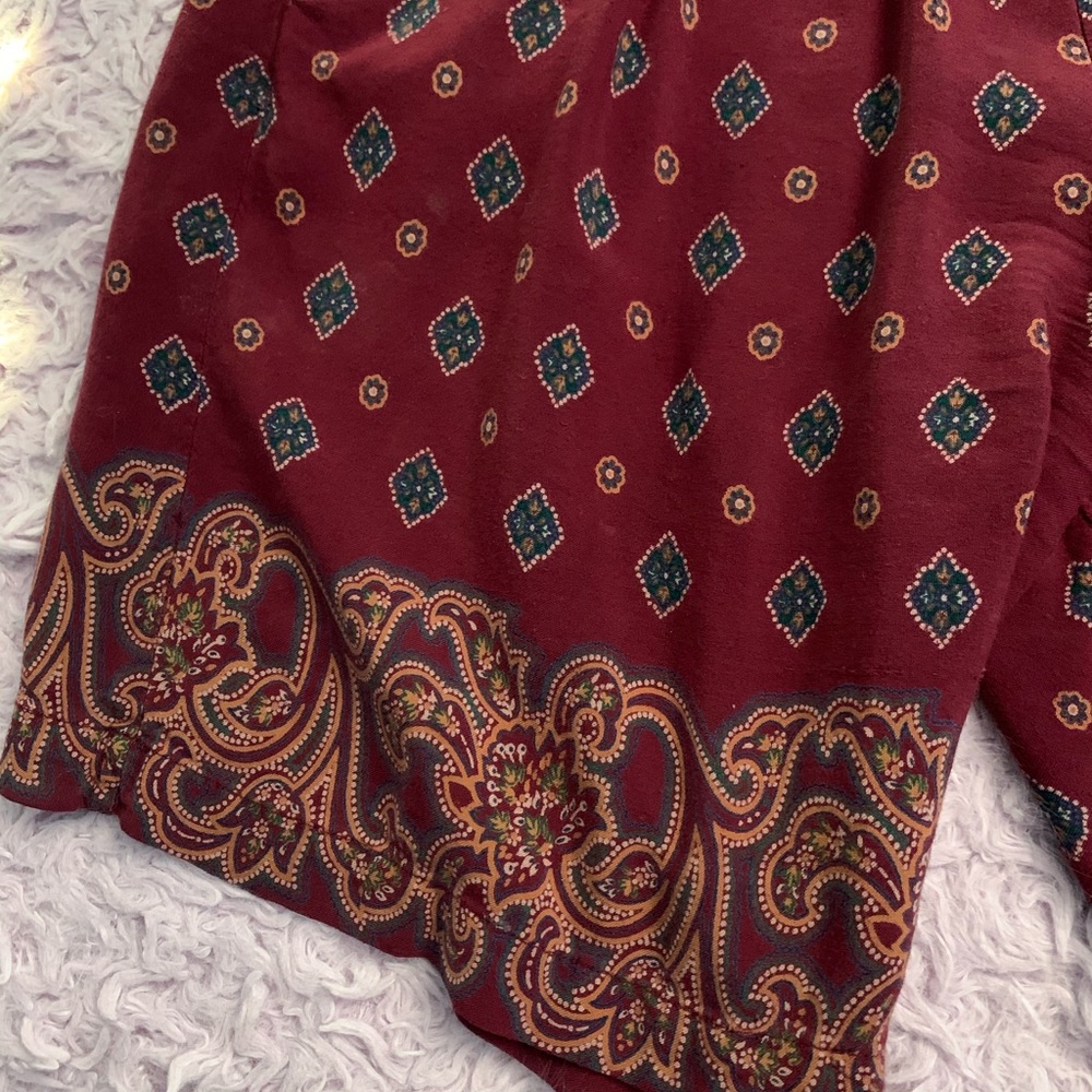 Patterned Maroon Romper - image 2